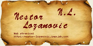 Nestor Lozanović vizit kartica